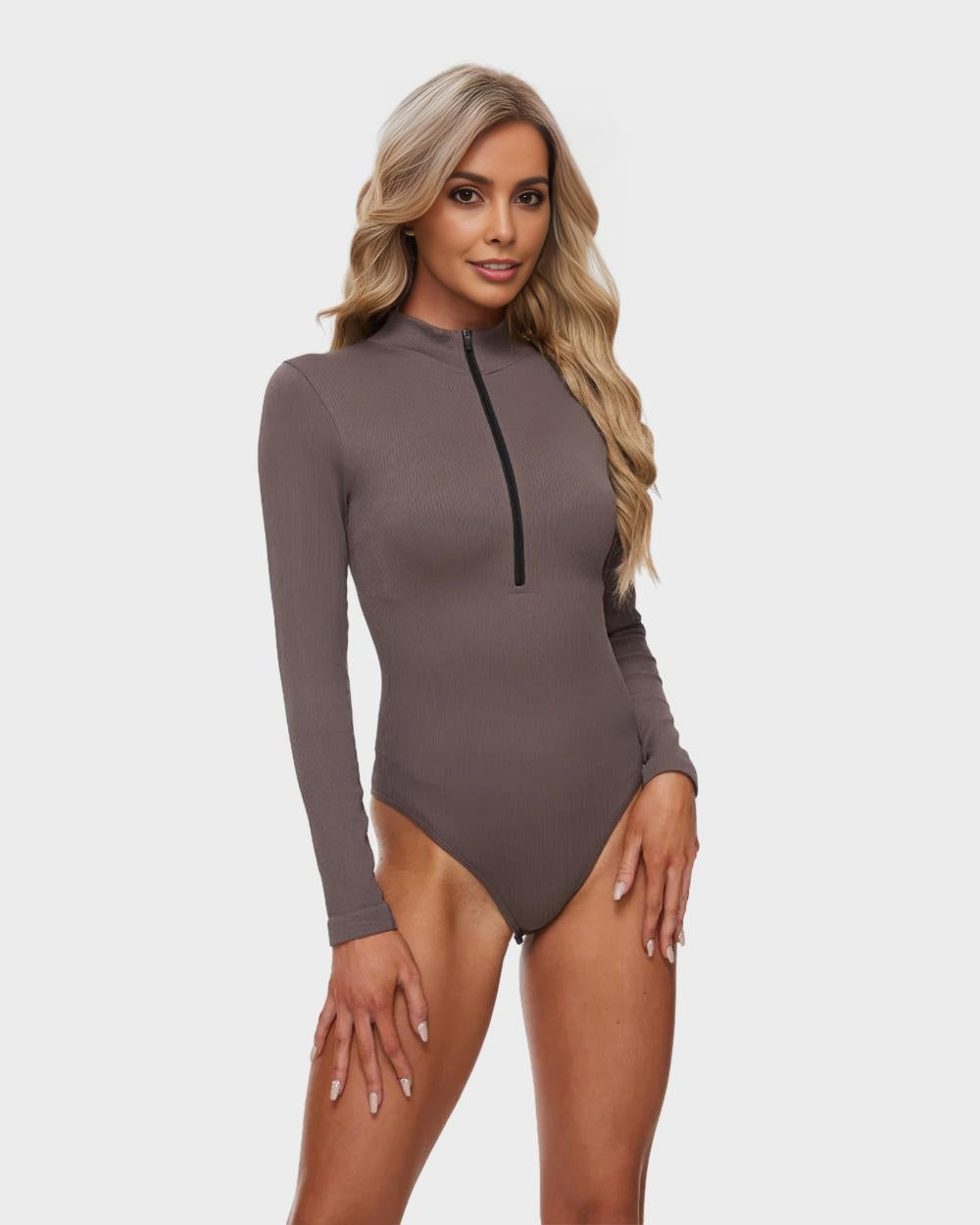 SheCurve® Snached Waist Front Zipper bodysuit