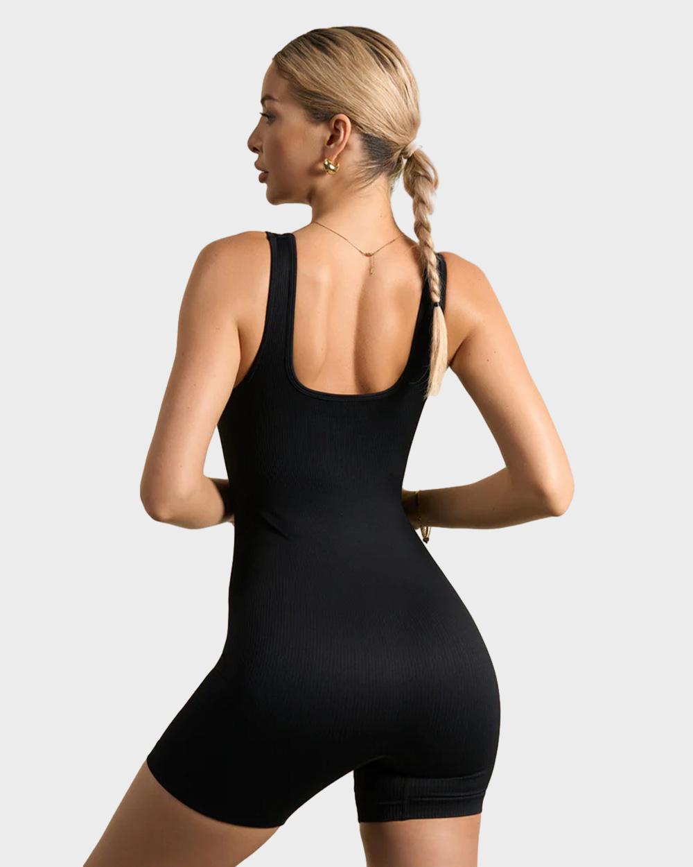 SheCurve® Ribbed Sleeveless Sport Bodysuit