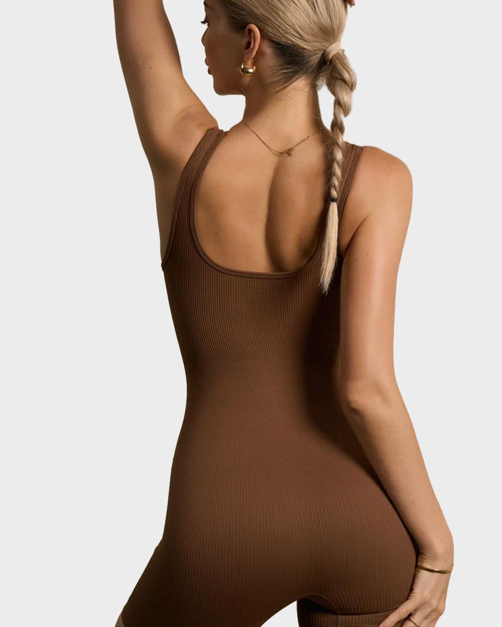 SheCurve® Ribbed Sleeveless Sport Bodysuit