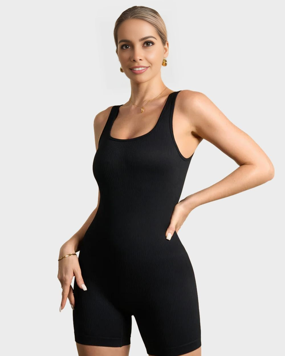 SheCurve® Ribbed Sleeveless Sport Bodysuit