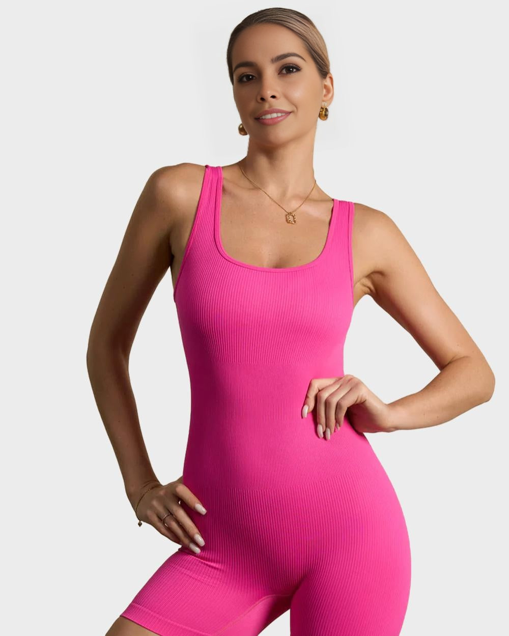 SheCurve® Ribbed Sleeveless Sport Bodysuit