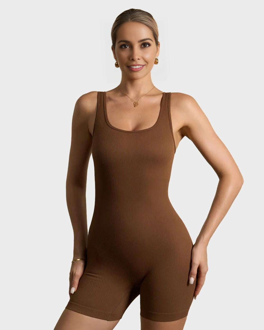 SheCurve® Ribbed Sleeveless Sport Bodysuit