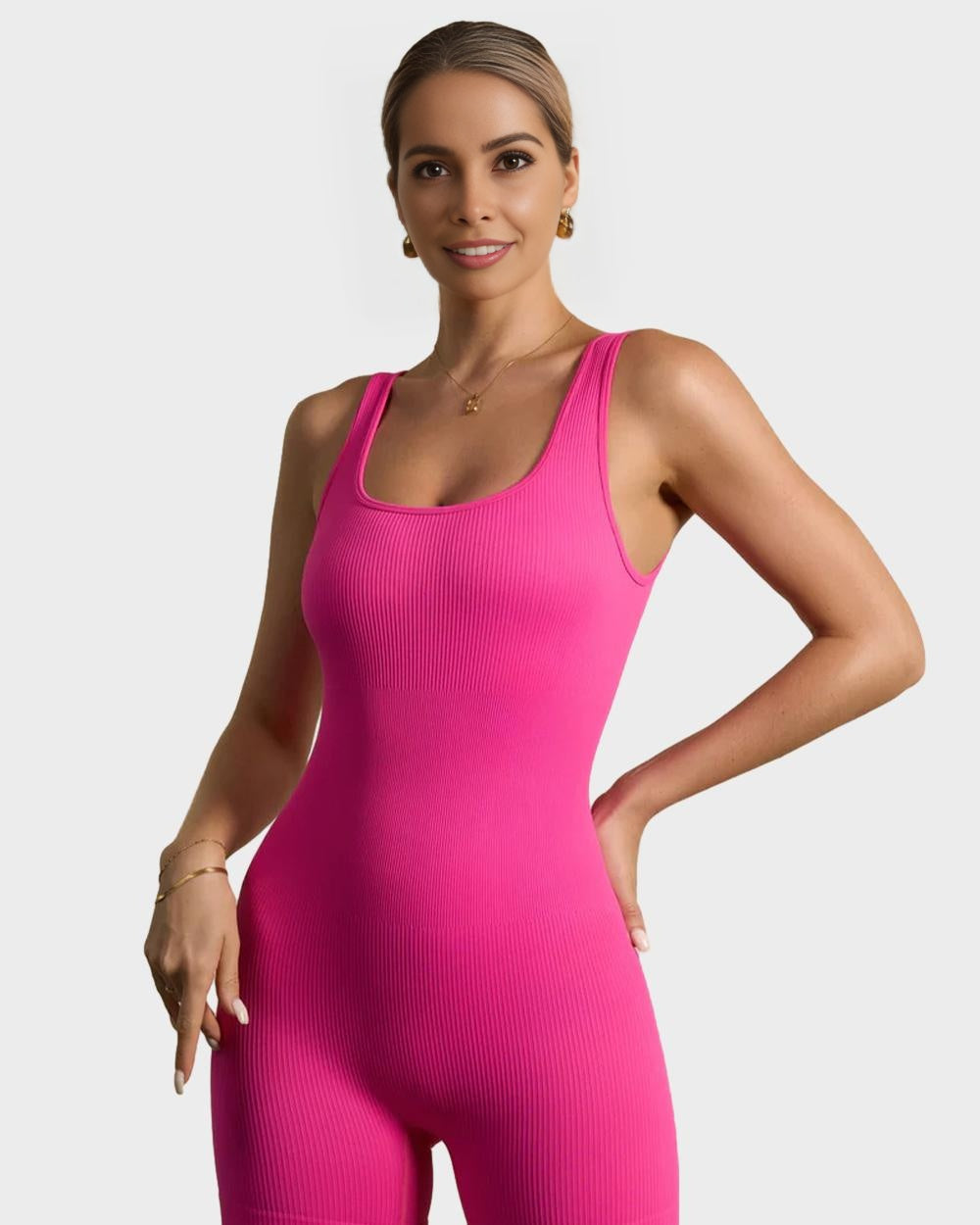 SheCurve® Ribbed Sleeveless Sport Bodysuit