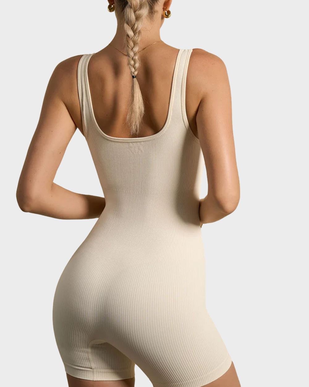 SheCurve® Ribbed Sleeveless Sport Bodysuit