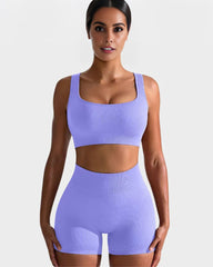 SheCurve® Seamless Ribbed Sports Bra Set