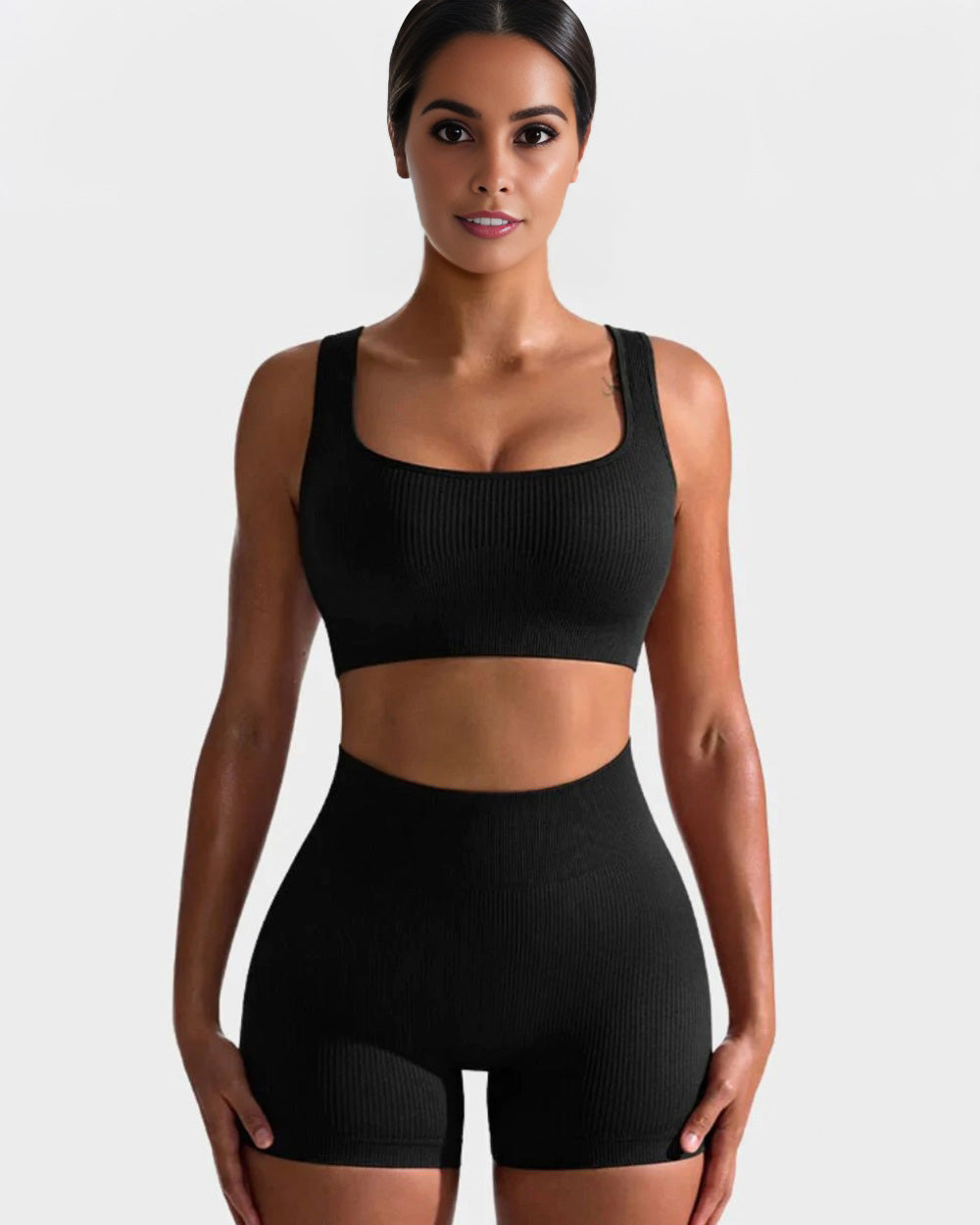 SheCurve® Seamless Ribbed Sports Bra Set