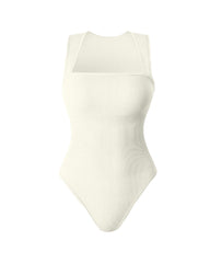 SheCurve® Ribbed Strappy Square Neck Bodysuits