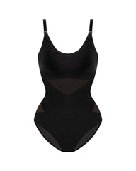 Seamless Criss-Cross Mesh Panel Sculpting Bodysuit