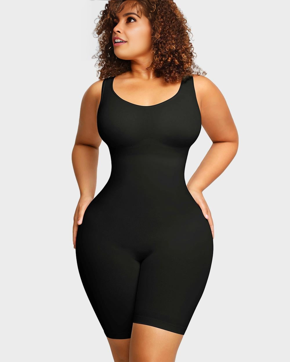 SheCurve® Seamless Sculpting Mid Thigh Bodysuit Shaper