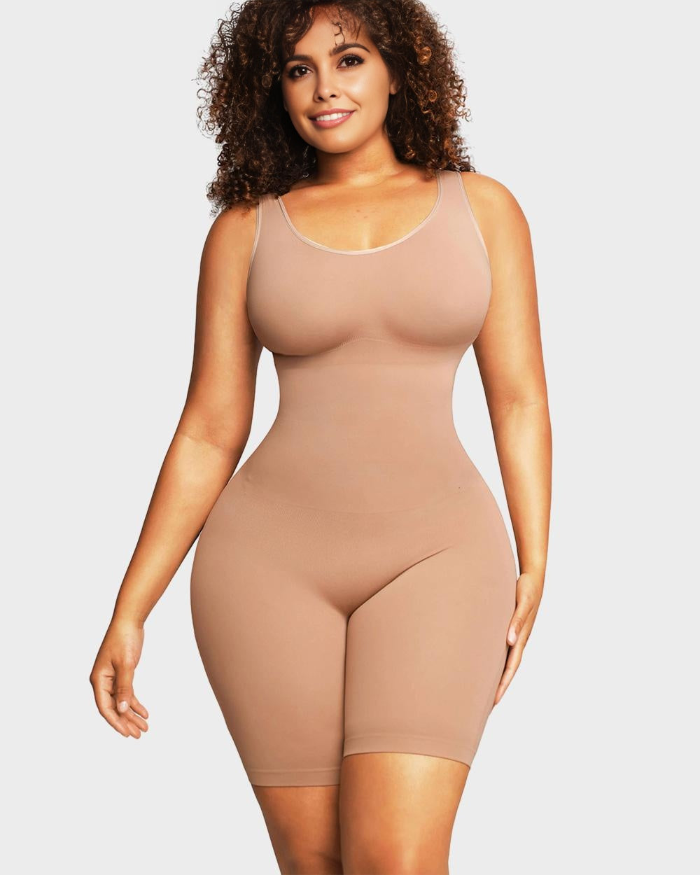 SheCurve® Seamless Sculpting Mid Thigh Bodysuit Shaper