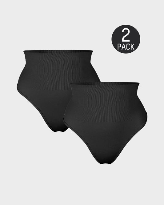 Mid-Waist Tummy Control Thong Panty (2 Pack)