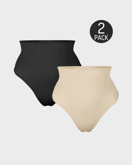 Mid-Waist Tummy Control Thong (2 Pack)