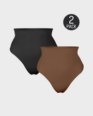 Mid-Waist Tummy Control Thong Panty (2 Pack)