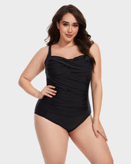 Chic Solid Color Backless Halter One Piece Swimsuit Triangle Monokini