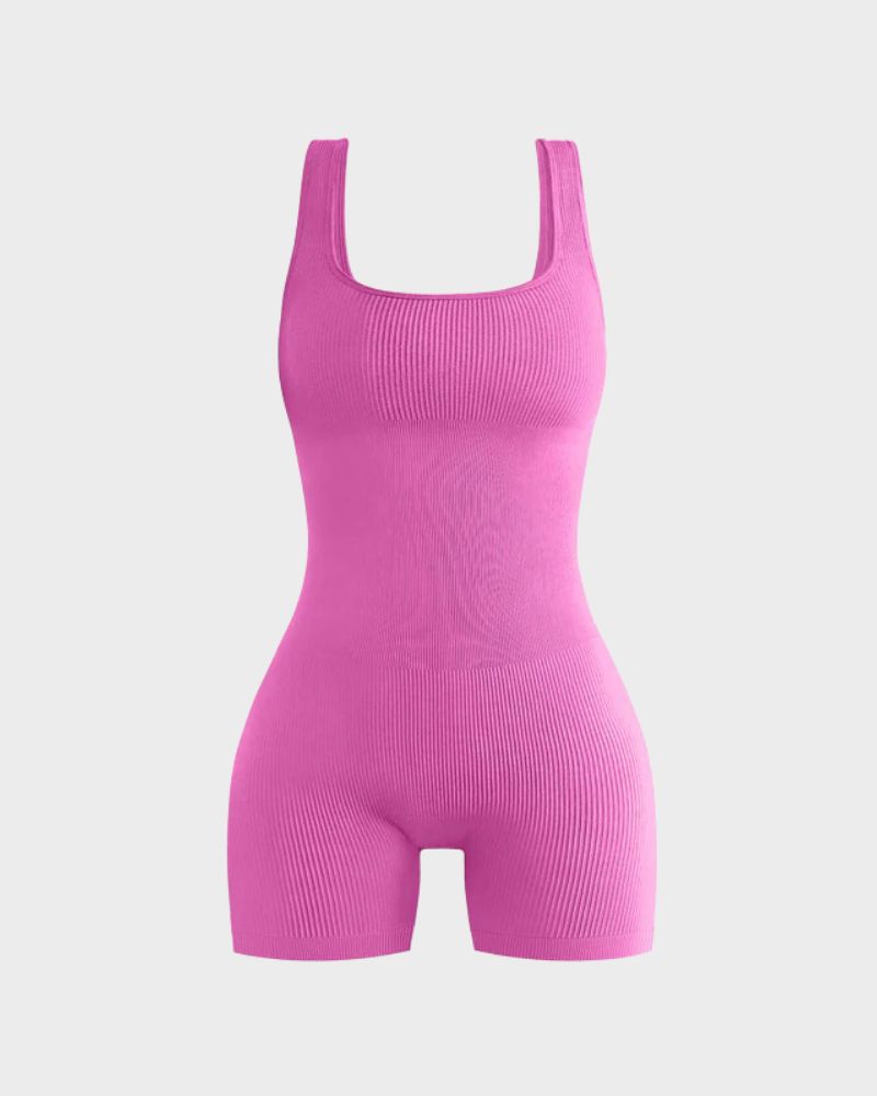 SheCurve® Ribbed Sleeveless Sport Bodysuit