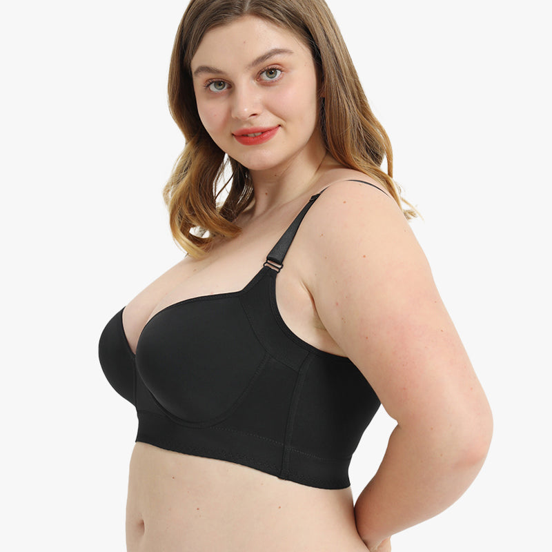 SheCurve® Full-Coverage Back Smoothing Bra-Black