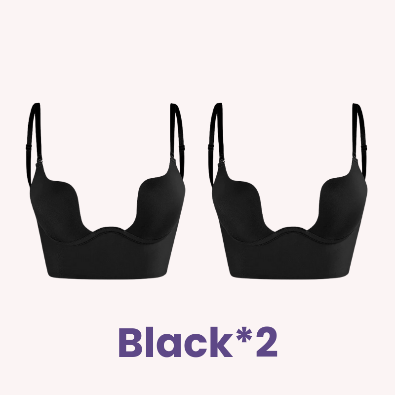 SheCurve® Low Back Secret Plunge Bra - Black+Beige+White (3 Pack)