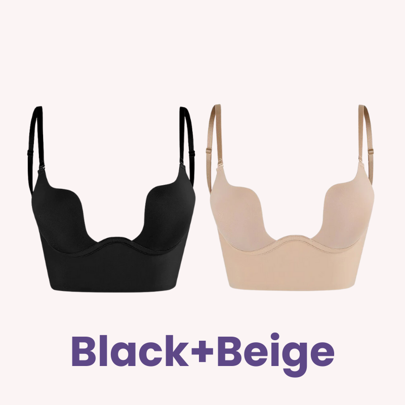 SheCurve® Low Back Secret Plunge Bra - Black (2 Pack)