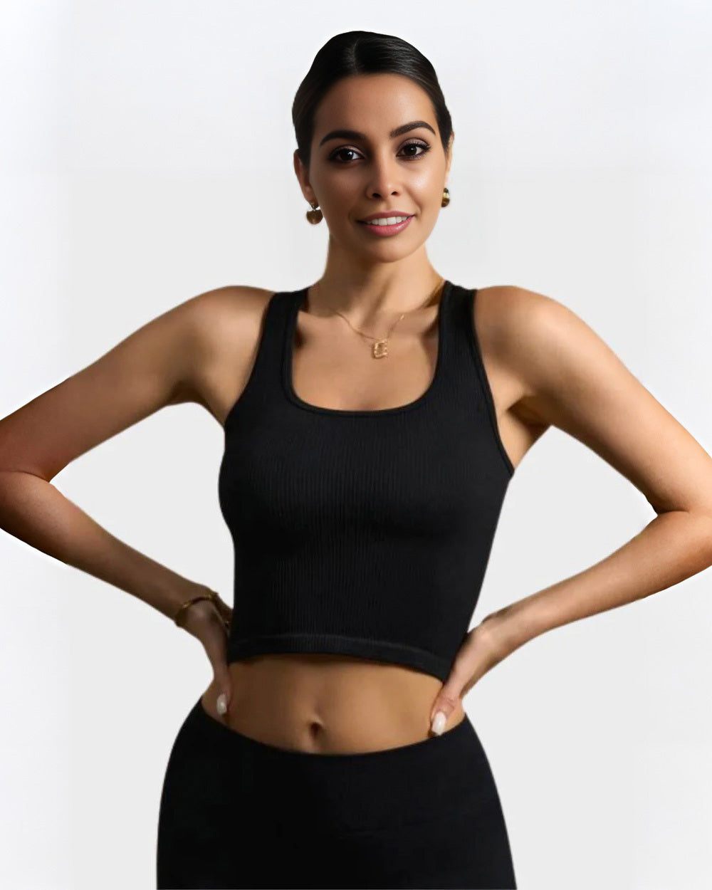 SheCurve® Ribbed Seamless Racerback Crop Tops