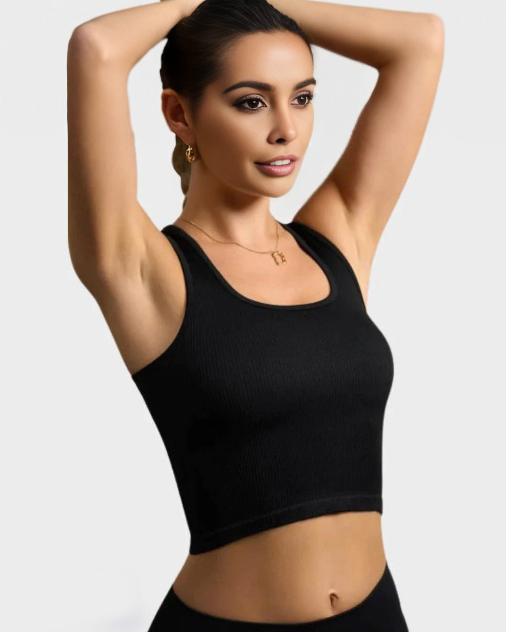 SheCurve® Ribbed Seamless Racerback Crop Tops