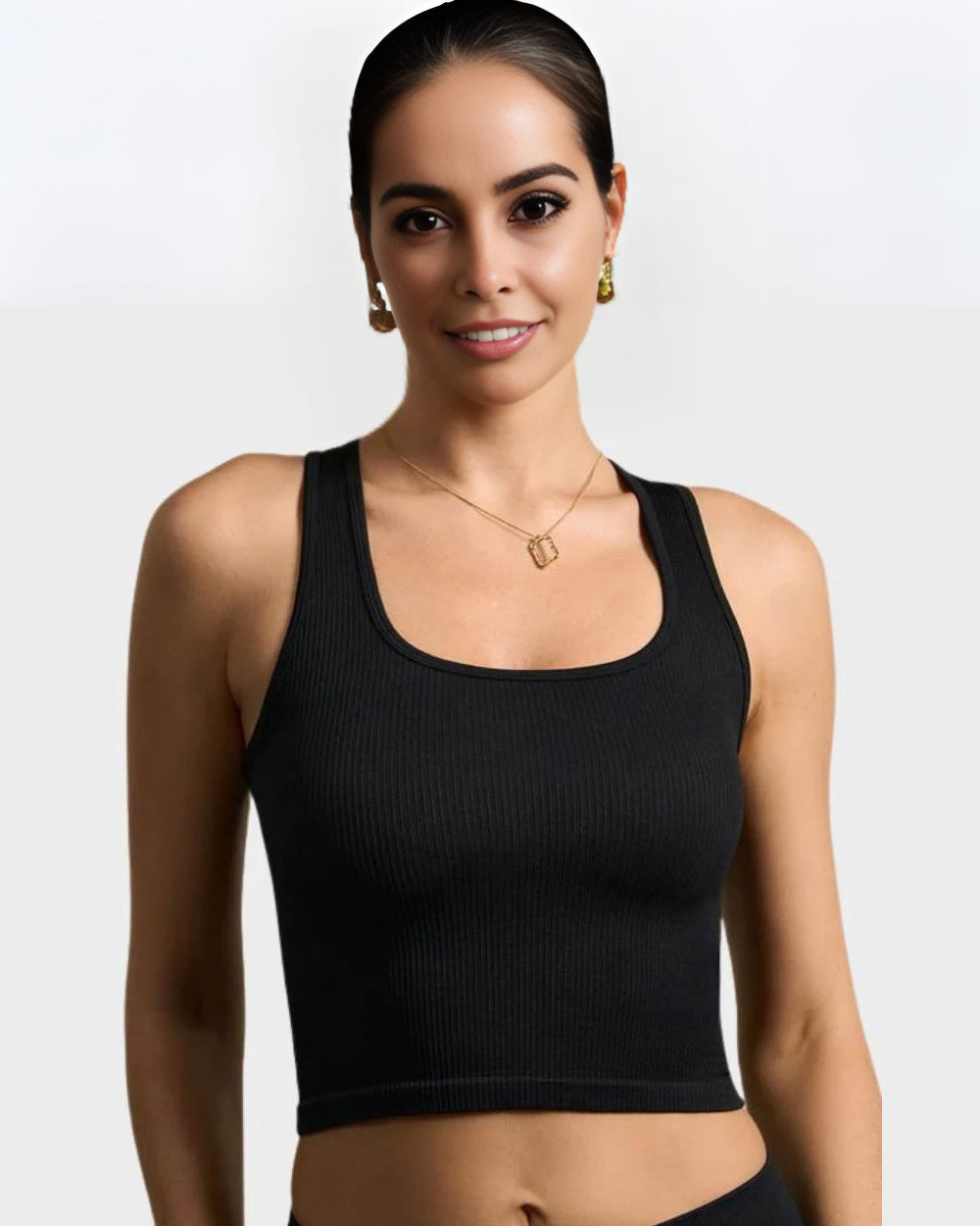 SheCurve® Ribbed Seamless Racerback Crop Tops